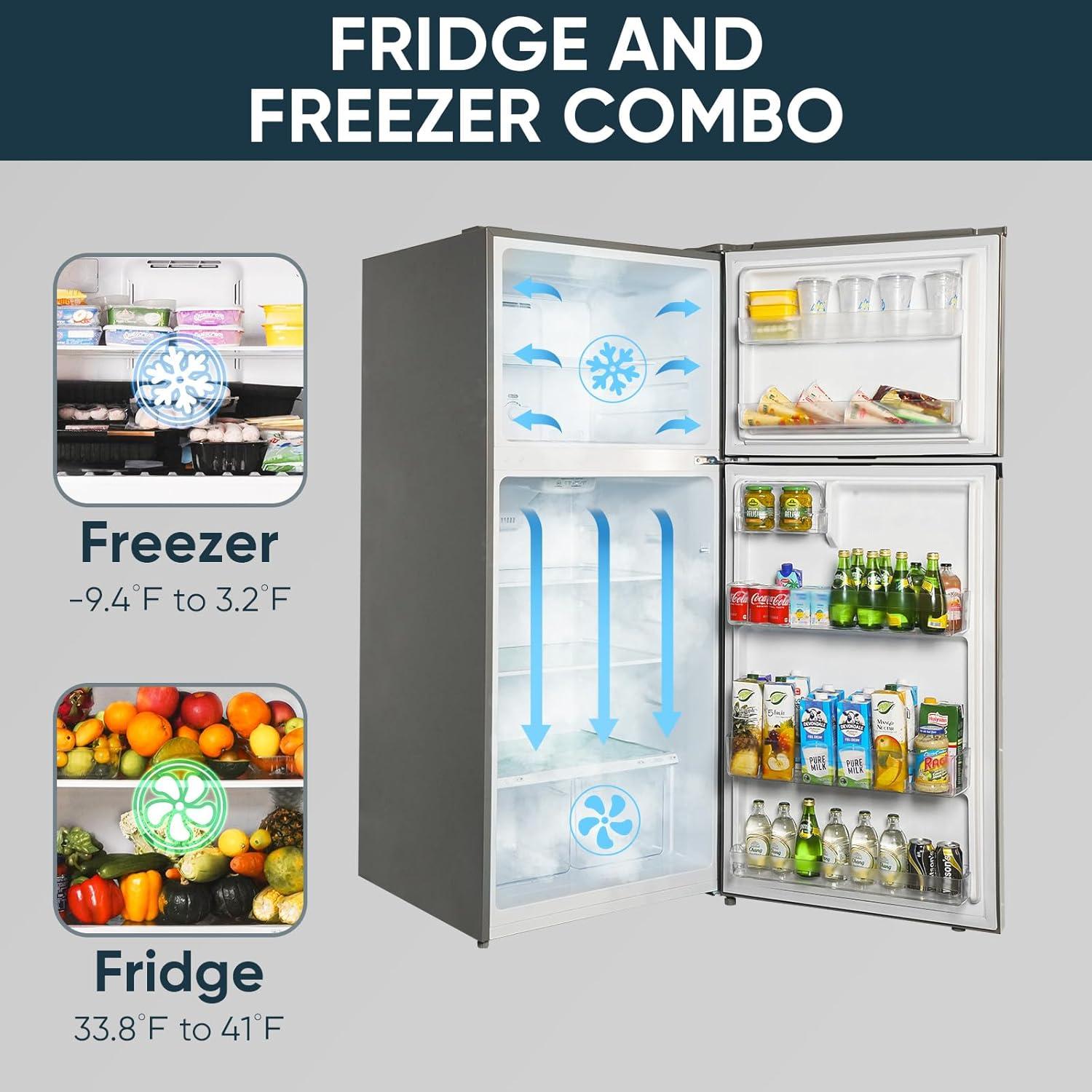 imageUpstreman 147 CuFt Double Door Refrigerator in Stainless Steel with Large Capacity Top Freezer Frost Free Adjustable Thermostat Control Fingerprintresistant ENERGY STARBD147176 CuFt