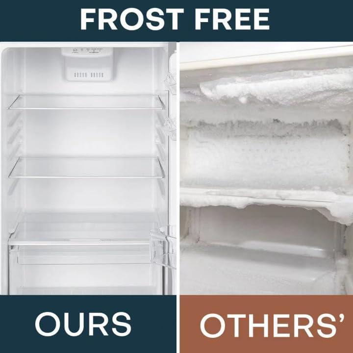 imageUpstreman 147 CuFt Double Door Refrigerator in Stainless Steel with Large Capacity Top Freezer Frost Free Adjustable Thermostat Control Fingerprintresistant ENERGY STARBD147116 CuFt