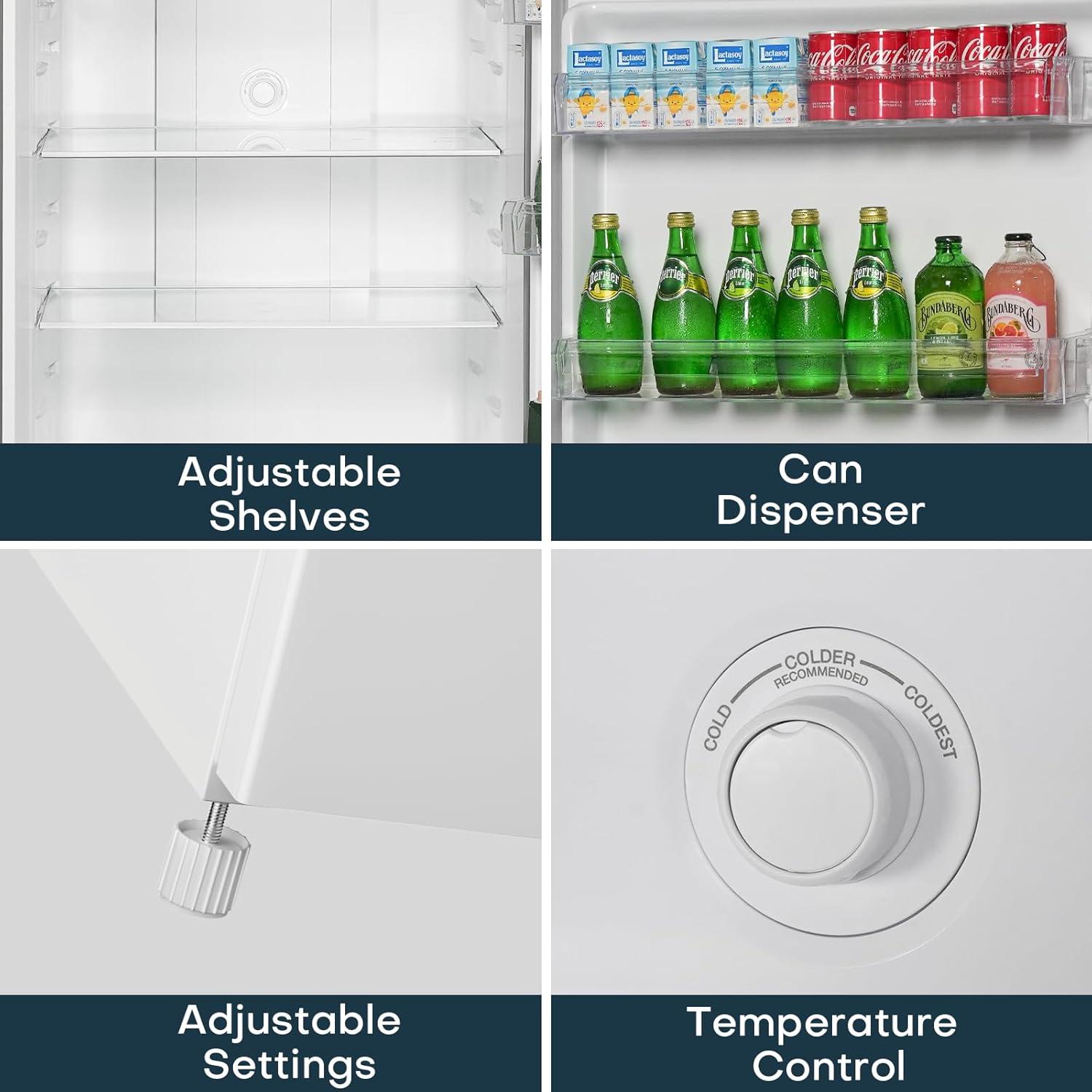 imageUpstreman 147 CuFt Double Door Refrigerator in White Steel with Large Capacity Top Freezer Frost Free Adjustable Thermostat Control FingerprintresistantReversible Door Swing ENERGY STAR