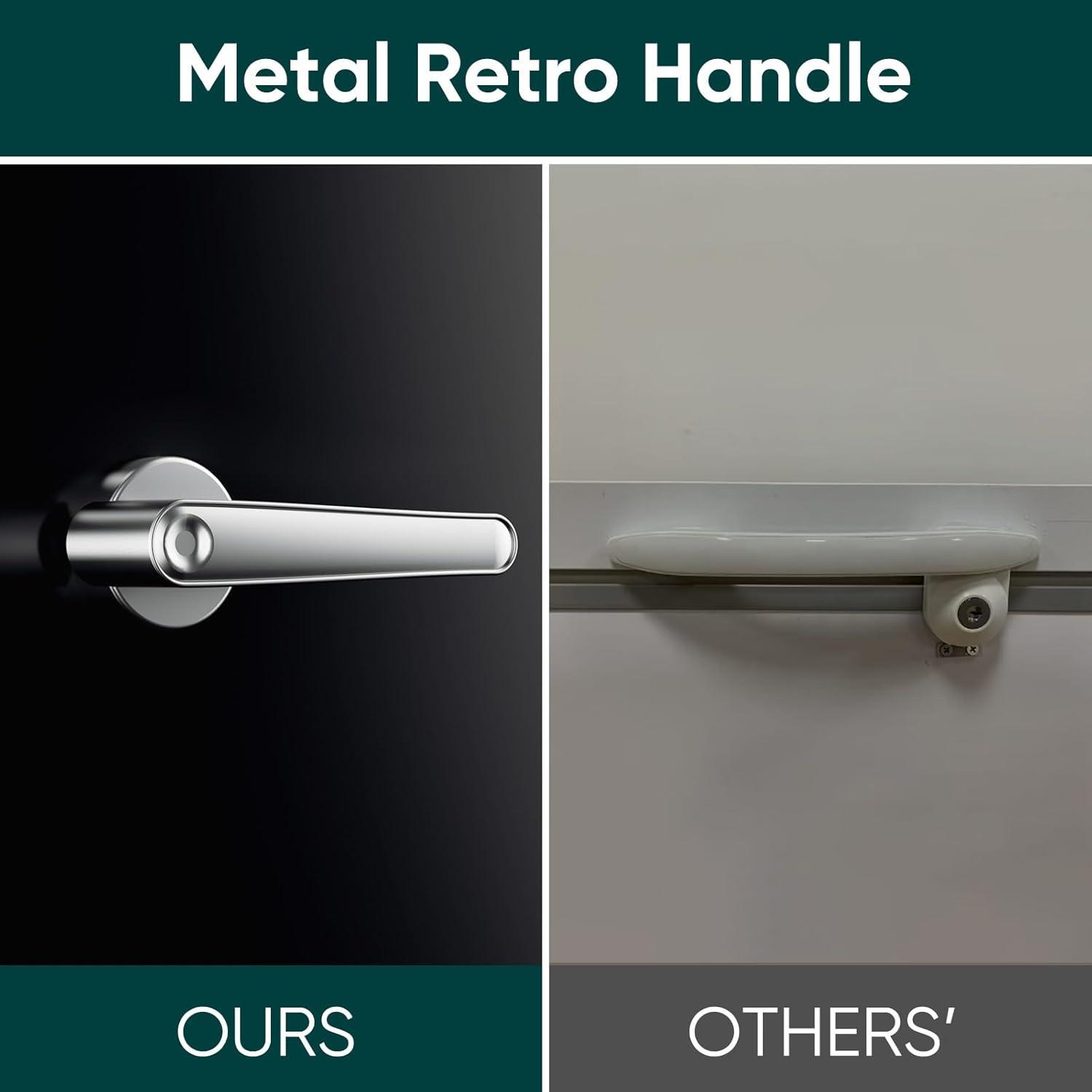 imageUpstreman 17 CuFt Retro Mini Fridge Low Noise Energy Saving Adjustable Thermostat Single Door Side Bottle Opener Metal Handle Compact Refrigerator for Office Bedroom DormFR17 PRO BlackBlack