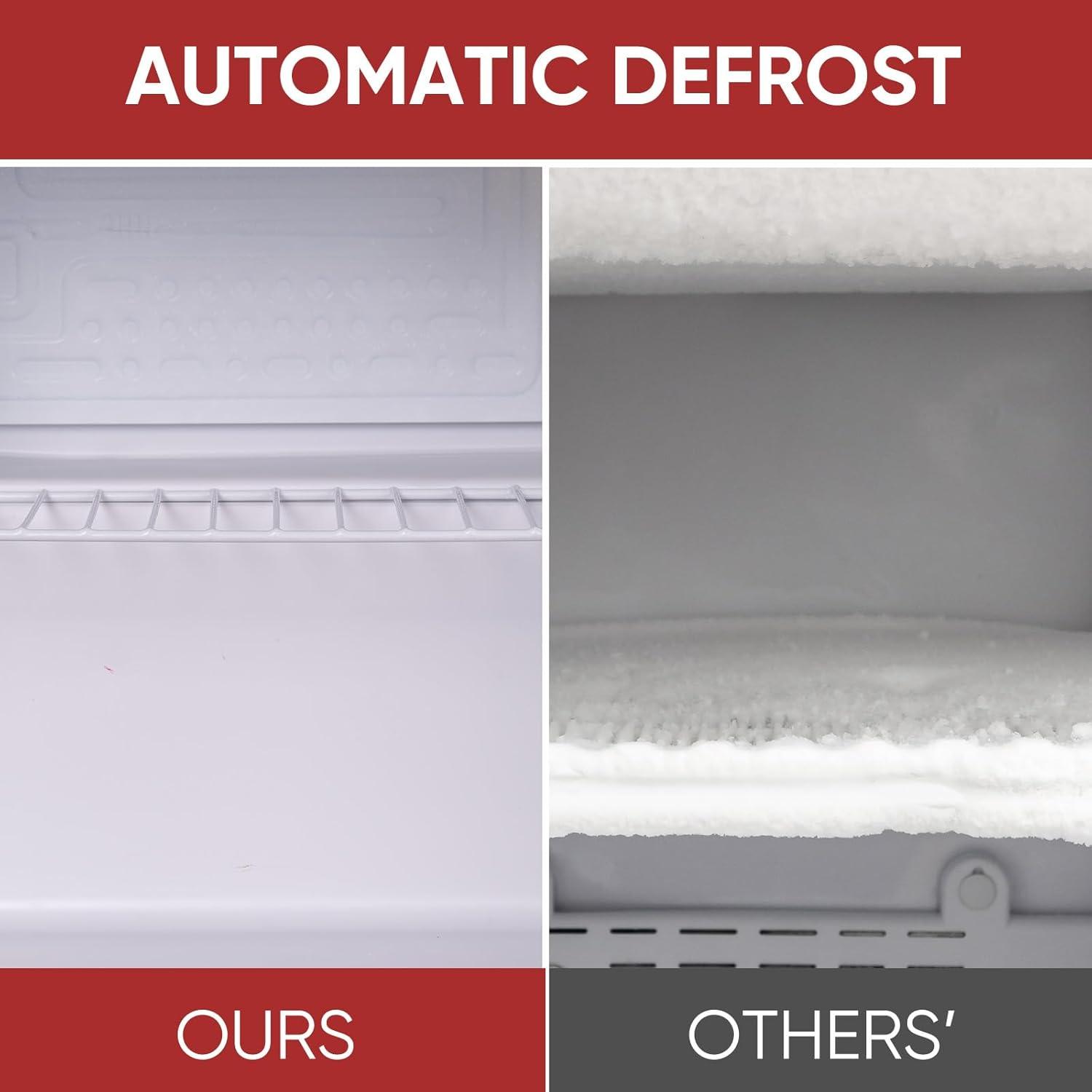 imageUpstreman 17 CuFt Retro Mini Fridge Low Noise Energy Saving Adjustable Thermostat Single Door Side Bottle Opener Metal Handle Compact Refrigerator for Office Bedroom DormFR17 PRO BlackRed