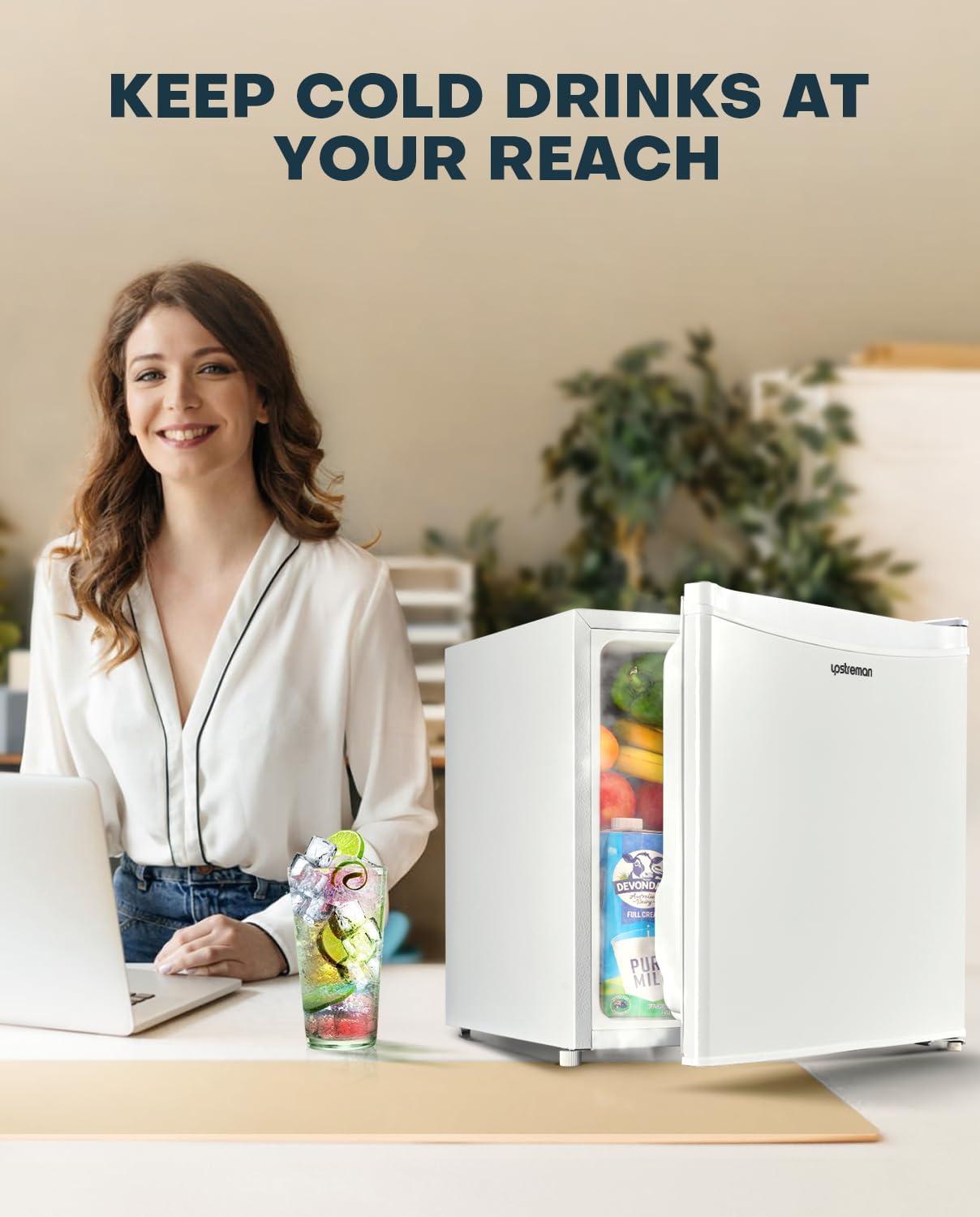 imageUpstreman 17 Cuft Mini Fridge with Freezer Dorm Essentials Adjustable Thermostat Energy Saving Low Noise Single Door Compact Refrigerator for Dorm Office Bedroom BlackFR17White