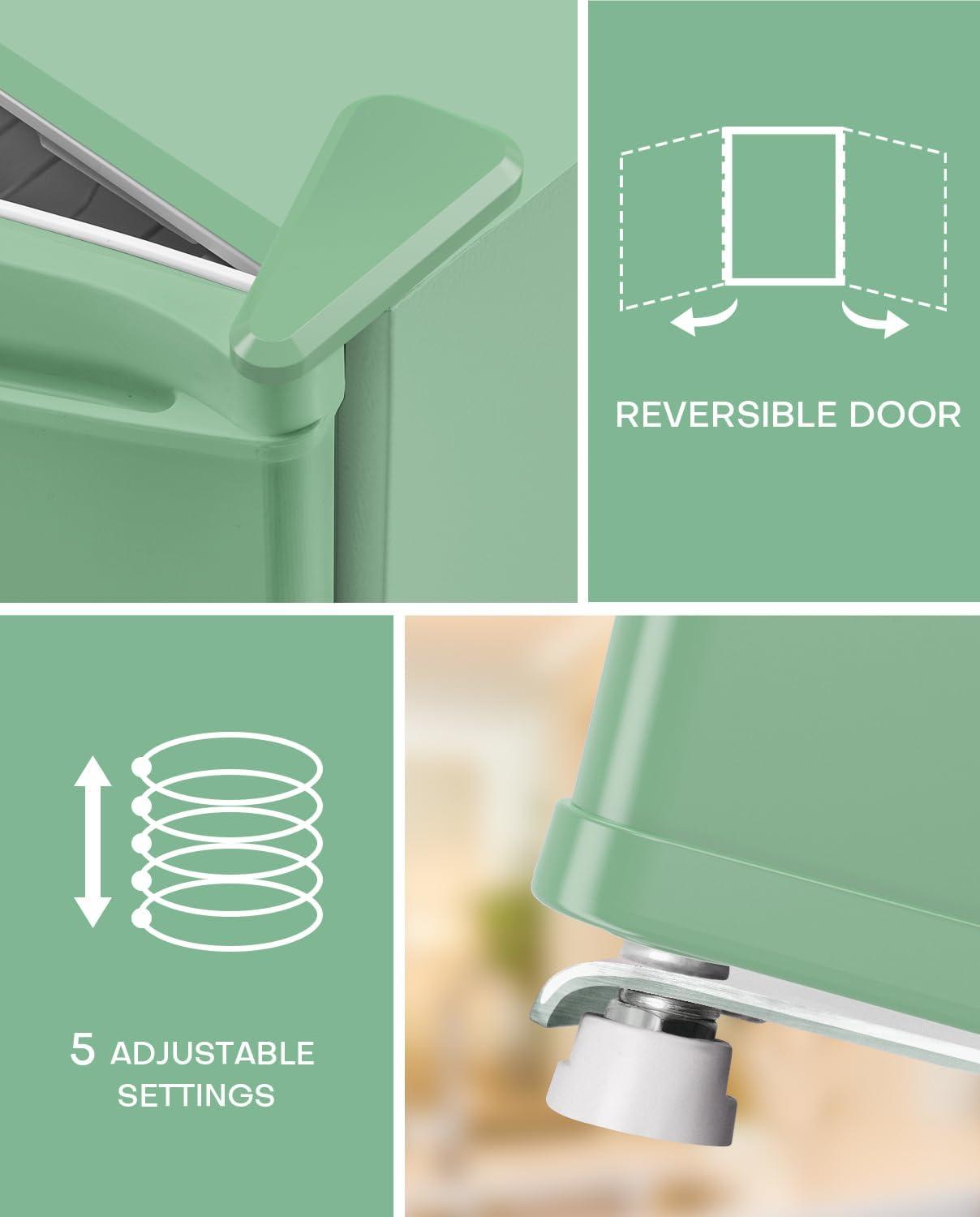 imageUpstreman 17 Cuft Mini Fridge with Freezer Dorm Essentials Adjustable Thermostat Energy Saving Low Noise Single Door Compact Refrigerator for Dorm Office Bedroom BlackFR17Mint Green