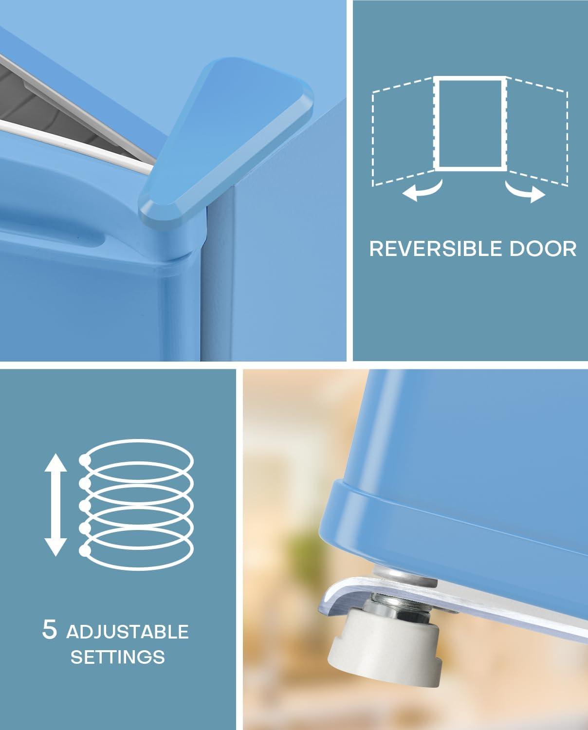 imageUpstreman 17 Cuft Mini Fridge with Freezer Dorm Essentials Adjustable Thermostat Energy Saving Low Noise Single Door Compact Refrigerator for Dorm Office Bedroom BlackFR17Blue