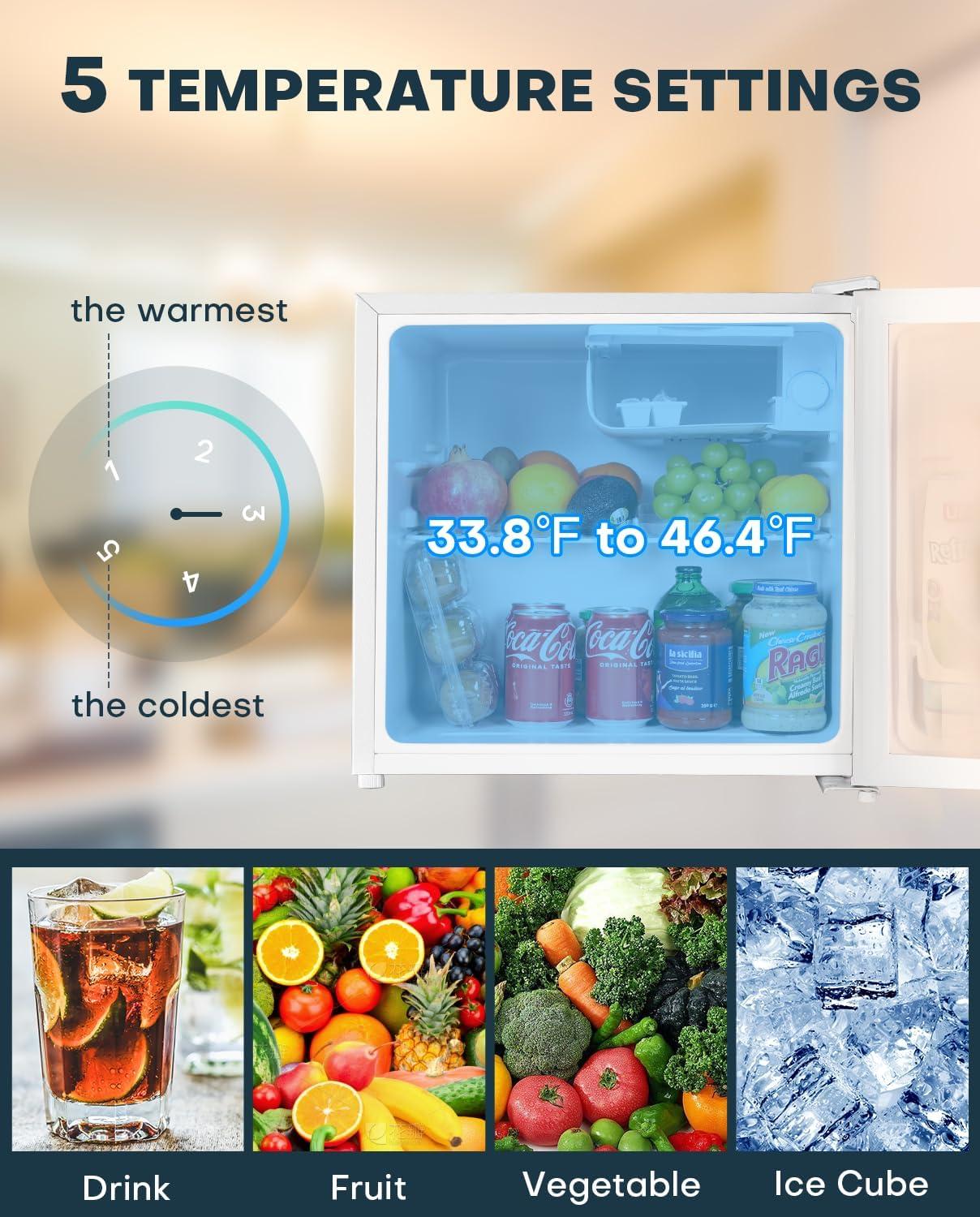 imageUpstreman 17 Cuft Mini Fridge with Freezer Dorm Essentials Adjustable Thermostat Energy Saving Low Noise Single Door Compact Refrigerator for Dorm Office Bedroom BlackFR17White