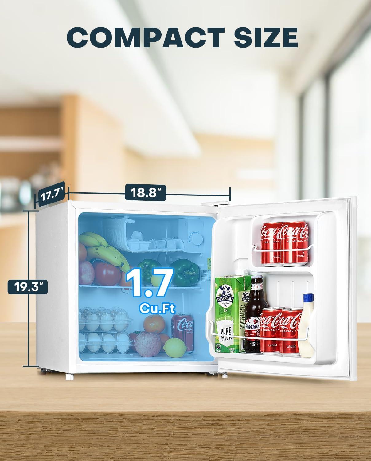 imageUpstreman 17 Cuft Mini Fridge with Freezer Dorm Essentials Adjustable Thermostat Energy Saving Low Noise Single Door Compact Refrigerator for Dorm Office Bedroom BlackFR17White