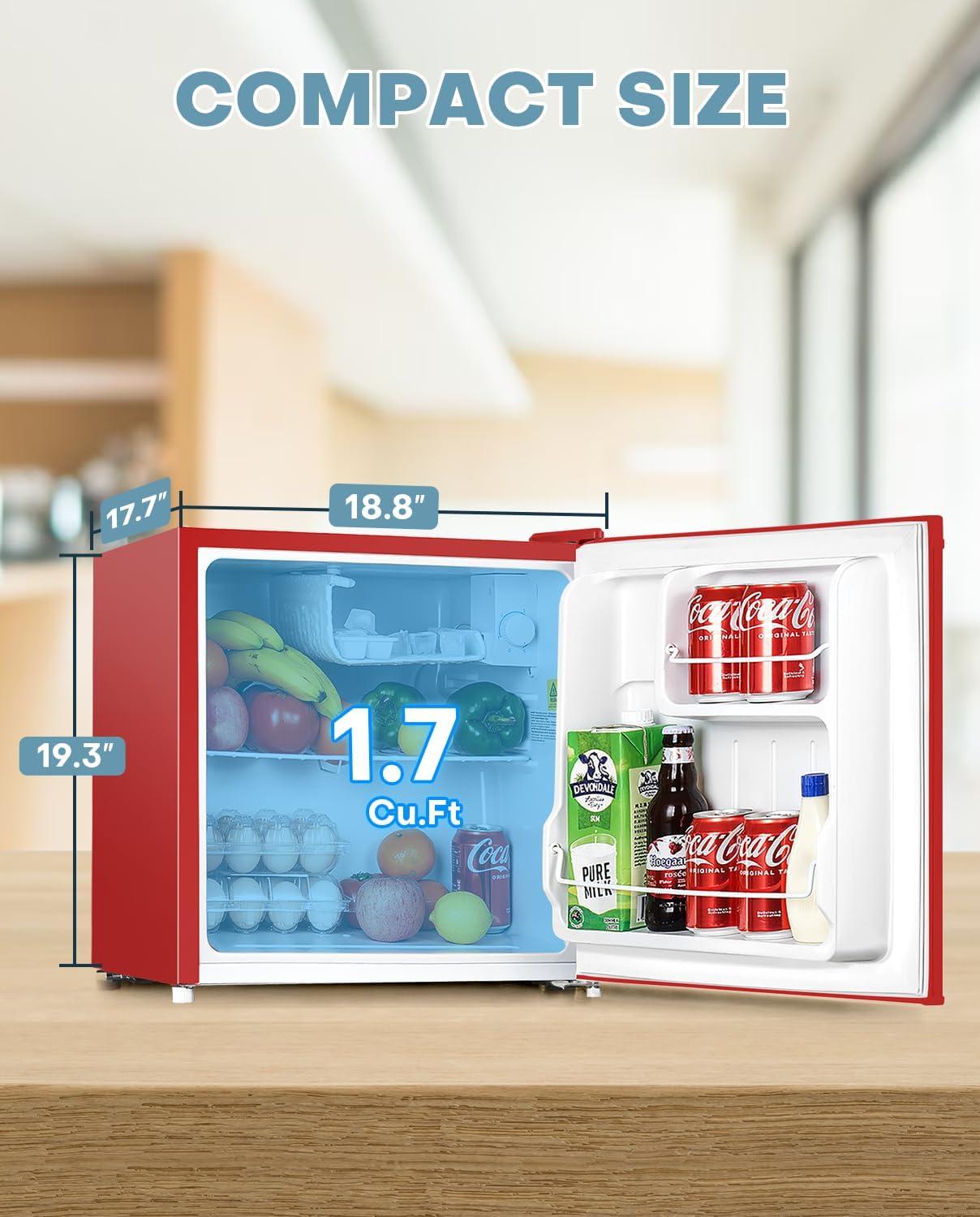 imageUpstreman 17 Cuft Mini Fridge with Freezer Dorm Essentials Adjustable Thermostat Energy Saving Low Noise Single Door Compact Refrigerator for Dorm Office Bedroom BlackFR17Red