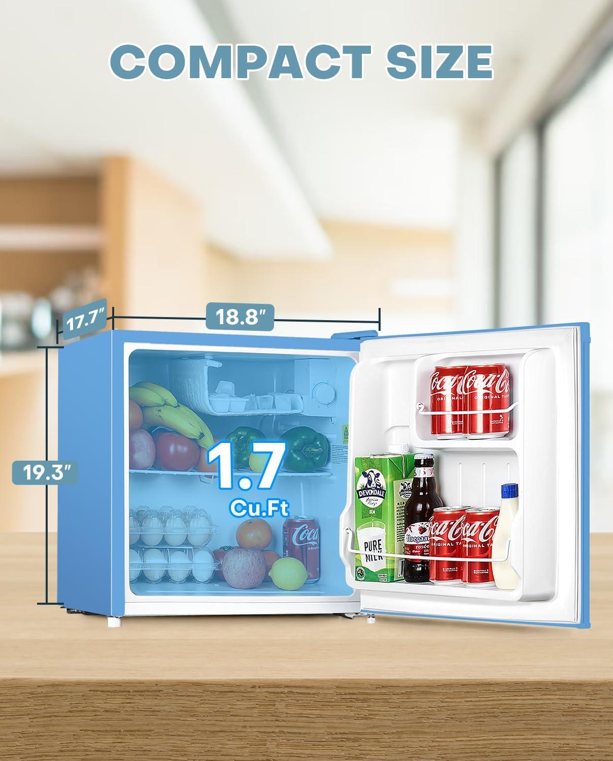 imageUpstreman 17 Cuft Mini Fridge with Freezer Dorm Essentials Adjustable Thermostat Energy Saving Low Noise Single Door Compact Refrigerator for Dorm Office Bedroom BlackFR17Blue