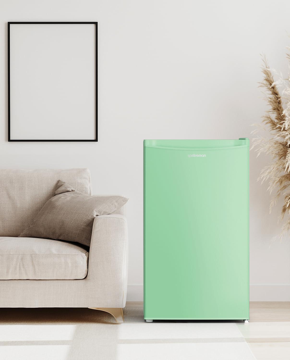 imageUpstreman 32 CuFt Mini Fridge with Freezer Single Door Mini Fridge Dorm Fridge Adjustable Thermostat Mini Refrigerator for Bedroom Office Dorm BlackBR321Mint Green