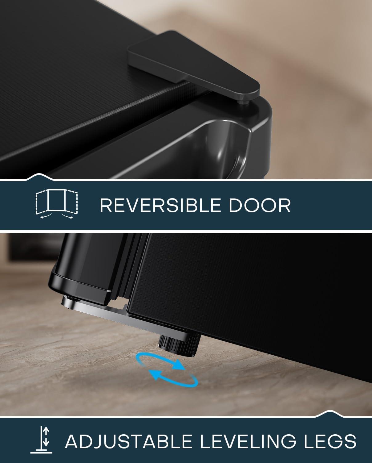 imageUpstreman 44 CuFt Mini Fridge with Freezer Single Door Mini Refrigerator for Bedroom Extra Large Capacity Energyefficient Small fridge for Office Dorm Kitchen BlackBR44