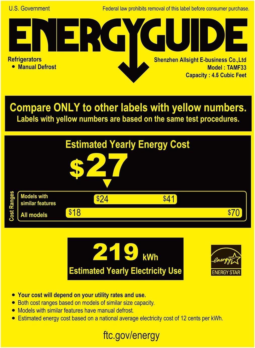 imageUpstreman 45 CuFt Mini Fridge with Freezer Single Door Mini Refrigerator Adjustable Thermostat Low Noise Energy Saving Small Refrigerator for Bedroom Dorm Office Black FR45Classic Black