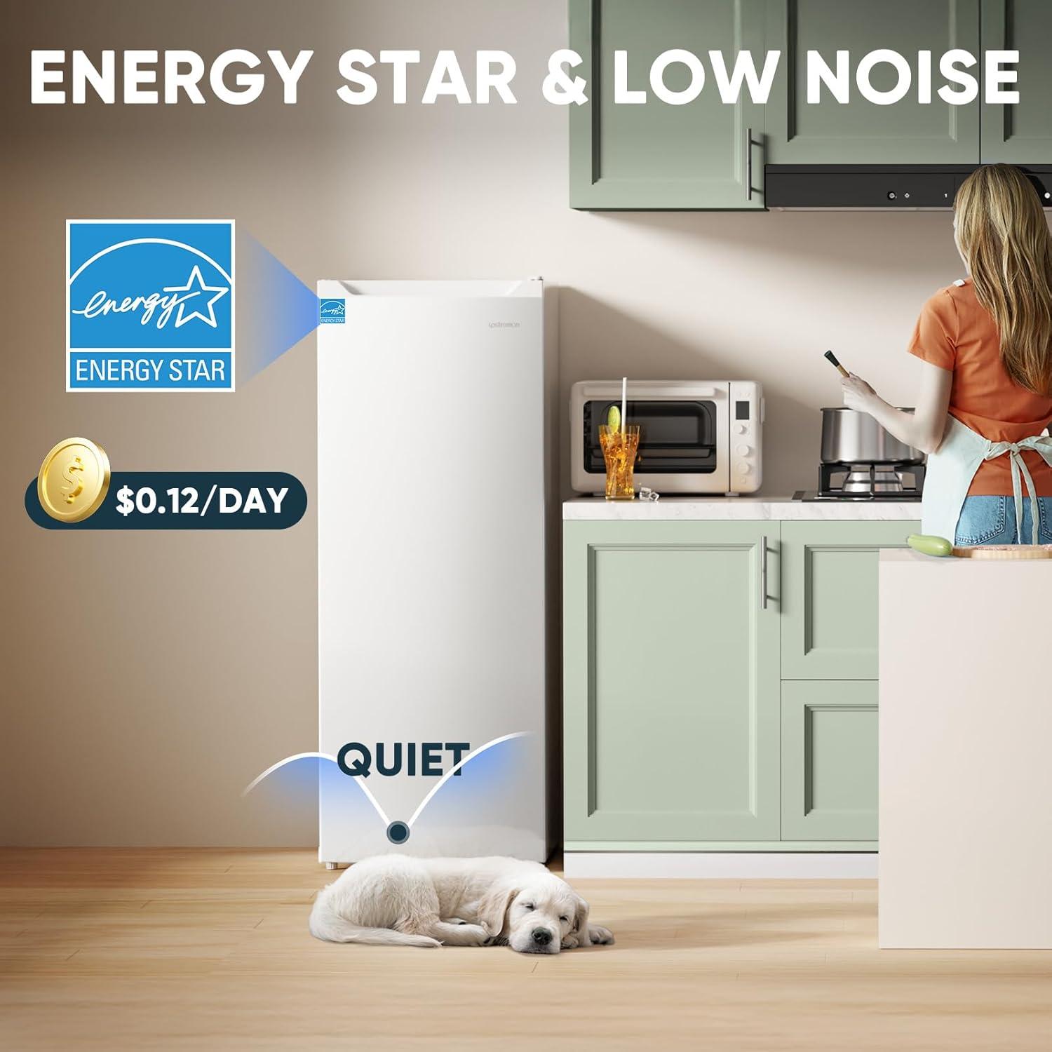 imageUpstreman 70 CuFt Convertible Upright Freezer with Large Capacity Convertible Design Energy Saving Quiet Operation Removable Shelves Suitable for Basement Dorm Apartment Office WhiteUF70