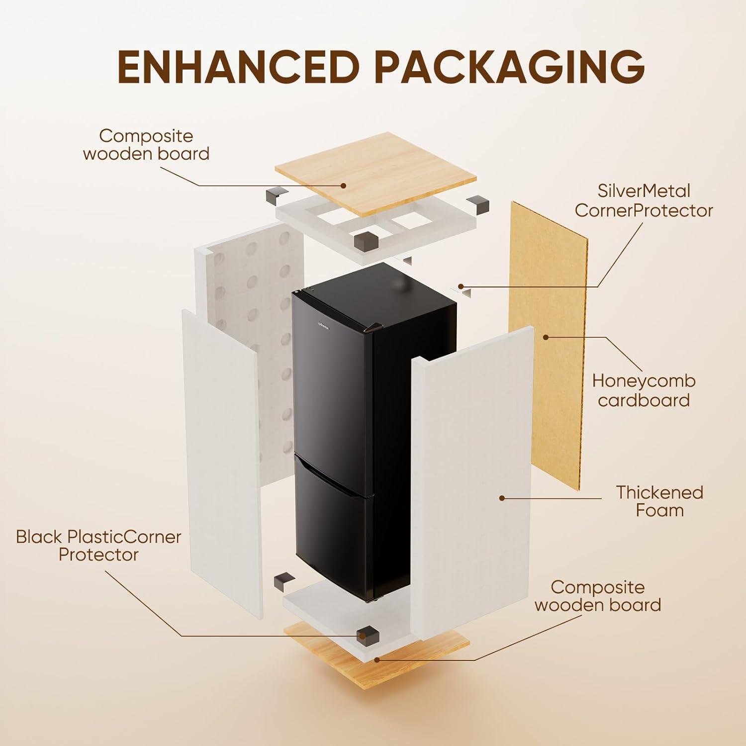 imageUpstreman 71 CuFt Refrigerator with Bottom Freezer Apartment Fridge with Freezer Energyefficient Large Capacity Adjustable Thermostat Refrigerator for Apartment Kitchen DormBM71