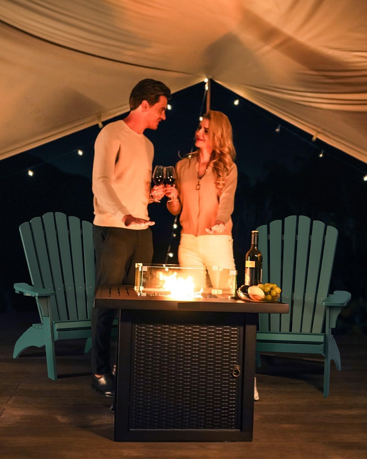 imageUpstreman Home Oversized Adirondack Chair Set of 1 Outdoor Fire Pit Chair with 2 Cup Holders Adirondack Patio Chair Weather Resistant for Outside Porch Lawn Garden A1 Max BlueBlue