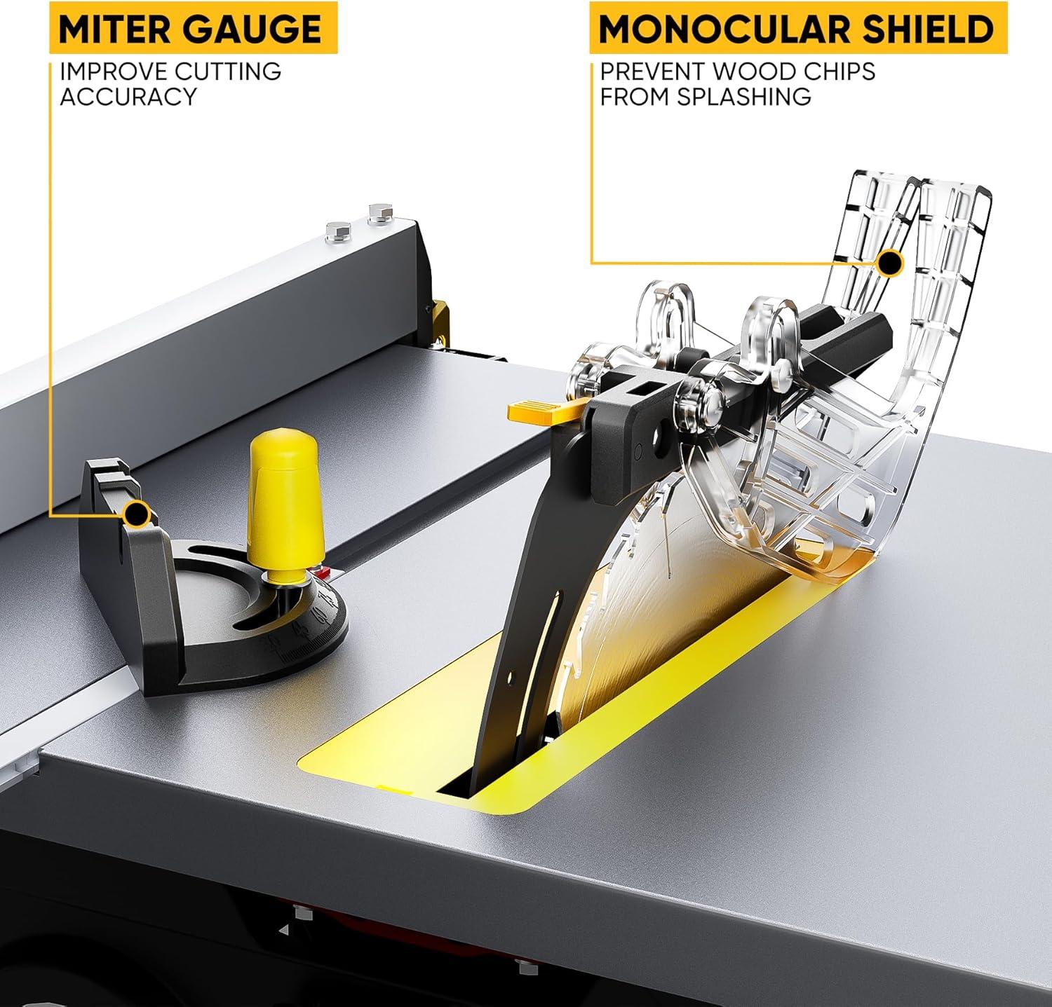 imageUpstreman Work M1 Pro Portable Table Saw 13Amp Compact Tablesaw 5700RPM 825quot 24T Blade Dust Collector Onboard Carrying Handle Easy to Carry Adjustable Cut Depth and Angle for DIY
