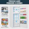 imageUpstreman 147 CuFt Double Door Refrigerator in White Steel with Large Capacity Top Freezer Frost Free Adjustable Thermostat Control FingerprintresistantReversible Door Swing ENERGY STAR