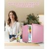 imageUpstreman 17 Cuft Mini Fridge with Freezer Dorm Essentials Adjustable Thermostat Energy Saving Low Noise Single Door Compact Refrigerator for Dorm Office Bedroom BlackFR17Pink