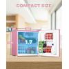 imageUpstreman 17 Cuft Mini Fridge with Freezer Dorm Essentials Adjustable Thermostat Energy Saving Low Noise Single Door Compact Refrigerator for Dorm Office Bedroom BlackFR17Pink