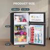 imageUpstreman 31 CuFt Mini Fridge with Freezer Double Door Small Fridge Dorm Essentials Adjustable Thermostat Energy Saving Mini Refrigerator for Office Dorm Bedroom BlackSilver