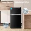imageUpstreman 31 CuFt Mini Fridge with Freezer Double Door Small Fridge Dorm Essentials Adjustable Thermostat Energy Saving Mini Refrigerator for Office Dorm Bedroom BlackBlack