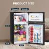 imageUpstreman 31 CuFt Mini Fridge with Freezer Double Door Small Fridge Dorm Essentials Adjustable Thermostat Energy Saving Mini Refrigerator for Office Dorm Bedroom BlackBlack