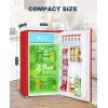 imageUpstreman 32 CuFt Mini Fridge with Freezer Single Door Mini Fridge Dorm Fridge Adjustable Thermostat Mini Refrigerator for Bedroom Office Dorm BlackBR321Passion Red