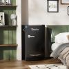 imageUpstreman 32 CuFt Retro Mini Fridge with Bottle Opener Energy Saving Adjustable Thermostat Metal Handle LED Lamp Mini Refrigerator for Bedroom Office DormBR321 PRO BlackBlack
