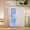 imageUpstreman 70 CuFt Convertible Upright Freezer with Large Capacity Convertible Design Energy Saving Quiet Operation Removable Shelves Suitable for Basement Dorm Apartment Office WhiteUF70