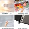 imageUpstreman 77 CuFt Refrigerator with Freezer Double Door Fridge Adjustable Thermostat Large Capacity Reversible Door Swing Refrigerator for Apartment Office Dorm BlackBD75Stainless