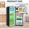imageUpstreman 77 CuFt Refrigerator with Freezer Double Door Fridge Adjustable Thermostat Large Capacity Reversible Door Swing Refrigerator for Apartment Office Dorm BlackBD75Black