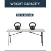 imageUpstreman Home 6ft Folding Table SwiftFold Plastic Portable Foldable Table Indoor Outdoor Heavy Duty FoldinHalf Utility Table wCarry Handle Lock Dining Party Office Wedding 350 LBSGranite White