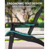 imageUpstreman Home Oversized Adirondack Chair Set of 1 Outdoor Fire Pit Chair with 2 Cup Holders Adirondack Patio Chair Weather Resistant for Outside Porch Lawn Garden A1 Max BlueBlack