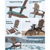 imageUpstreman Home Oversized Adirondack Chair Set of 1 Outdoor Fire Pit Chair with 2 Cup Holders Adirondack Patio Chair Weather Resistant for Outside Porch Lawn Garden A1 Max BlueCoffee