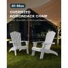 imageUpstreman Home Oversized Adirondack Chair Set of 1 Outdoor Fire Pit Chair with 2 Cup Holders Adirondack Patio Chair Weather Resistant for Outside Porch Lawn Garden A1 Max BlueWhite