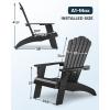 imageUpstreman Home Oversized Adirondack Chair Set of 1 Outdoor Fire Pit Chair with 2 Cup Holders Adirondack Patio Chair Weather Resistant for Outside Porch Lawn Garden A1 Max BlueBlack