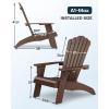 imageUpstreman Home Oversized Adirondack Chair Set of 1 Outdoor Fire Pit Chair with 2 Cup Holders Adirondack Patio Chair Weather Resistant for Outside Porch Lawn Garden A1 Max BlueCoffee