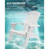 imageUpstreman Home Oversized Adirondack Chair Set of 1 Outdoor Fire Pit Chair with 2 Cup Holders Adirondack Patio Chair Weather Resistant for Outside Porch Lawn Garden A1 Max BlueWhite