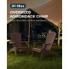 imageUpstreman Home Oversized Adirondack Chair Set of 1 Outdoor Fire Pit Chair with 2 Cup Holders Adirondack Patio Chair Weather Resistant for Outside Porch Lawn Garden A1 Max BlueCoffee