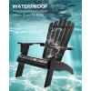 imageUpstreman Home Oversized Adirondack Chair Set of 1 Outdoor Fire Pit Chair with 2 Cup Holders Adirondack Patio Chair Weather Resistant for Outside Porch Lawn Garden A1 Max BlueBlack
