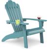 imageUpstreman Home Oversized Adirondack Chair Set of 1 Outdoor Fire Pit Chair with 2 Cup Holders Adirondack Patio Chair Weather Resistant for Outside Porch Lawn Garden A1 Max BlueBlue