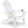 imageUpstreman Home Oversized Adirondack Chair Set of 1 Outdoor Fire Pit Chair with 2 Cup Holders Adirondack Patio Chair Weather Resistant for Outside Porch Lawn Garden A1 Max BlueWhite
