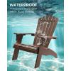 imageUpstreman Home Oversized Adirondack Chair Set of 1 Outdoor Fire Pit Chair with 2 Cup Holders Adirondack Patio Chair Weather Resistant for Outside Porch Lawn Garden A1 Max BlueCoffee