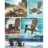 imageUpstreman Home Oversized Adirondack Chair Set of 1 Outdoor Fire Pit Chair with 2 Cup Holders Adirondack Patio Chair Weather Resistant for Outside Porch Lawn Garden A1 Max BlueCoffee
