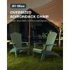 imageUpstreman Home Oversized Adirondack Chair Set of 1 Outdoor Fire Pit Chair with 2 Cup Holders Adirondack Patio Chair Weather Resistant for Outside Porch Lawn Garden A1 Max BlueBlue