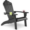 imageUpstreman Home Oversized Adirondack Chair Set of 1 Outdoor Fire Pit Chair with 2 Cup Holders Adirondack Patio Chair Weather Resistant for Outside Porch Lawn Garden A1 Max BlueBlack