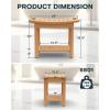 imageUpstreman Home Oversized Shower Bench Waterproof Shower Stool for Inside Shower NonSlip Shower Seat with Storage Shelf Poly Lumber Shower Bench for Bathroom Living Room 24quot Teak Color