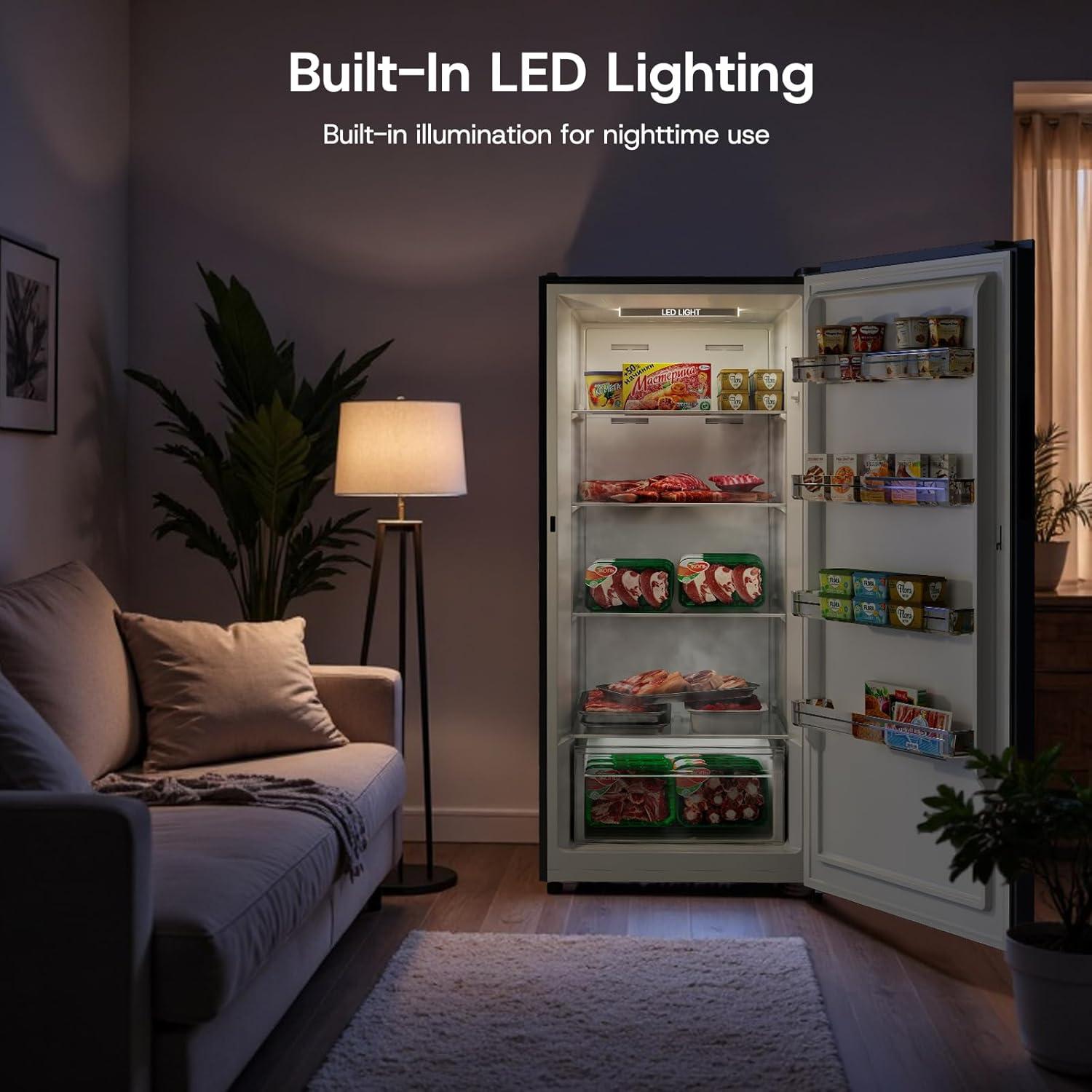 imageUpstreman 140 CuFt Upright Freezer Convertible Freezer Fridge with Smart Electronic Control Frost Free Energy Star Quiet Operation Stand Up Freezer for Homes Office GarageUF14