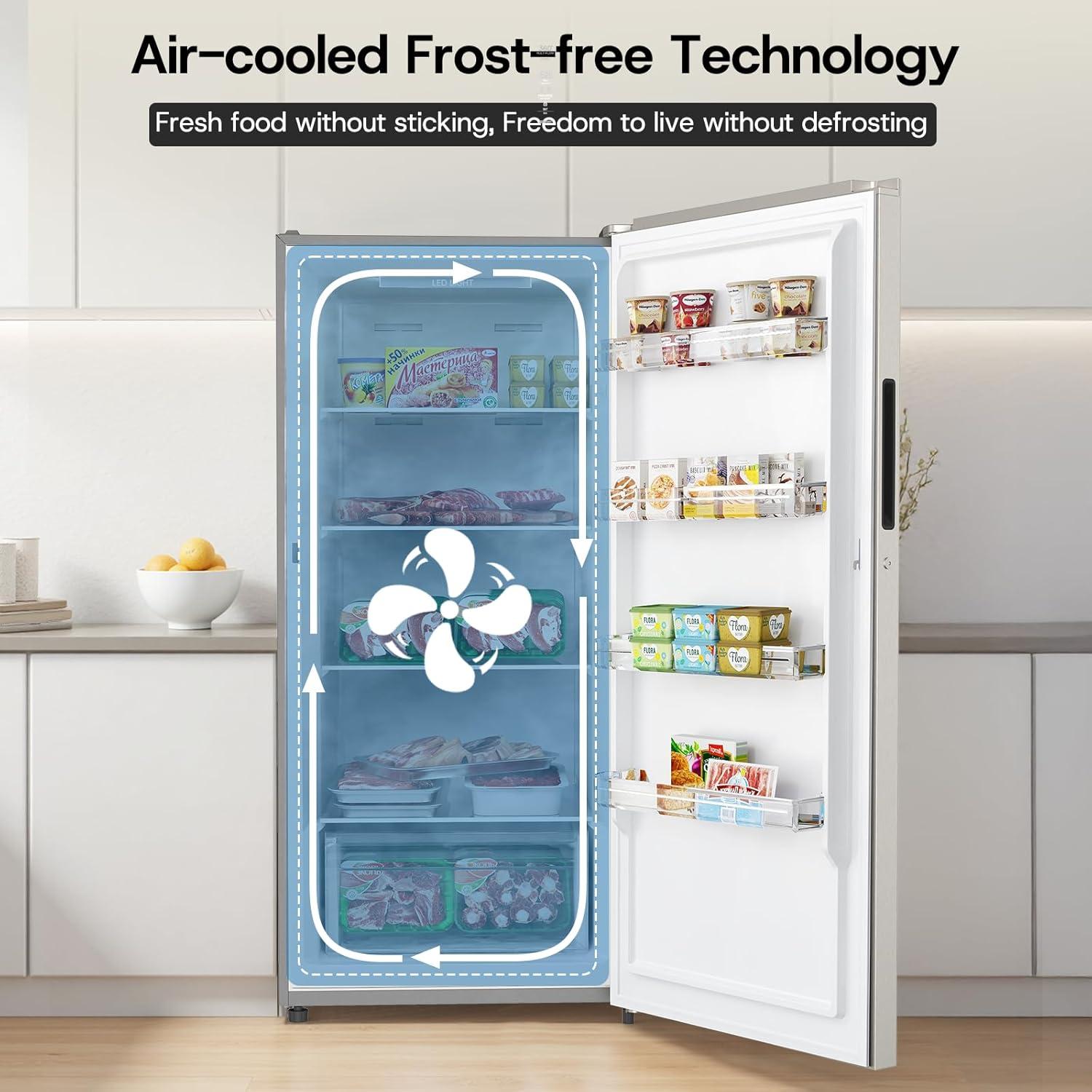imageUpstreman 140 CuFt Upright Freezer Convertible Freezer Fridge with Smart Electronic Control Frost Free Energy Star Quiet Operation Stand Up Freezer for Homes Office GarageUF14