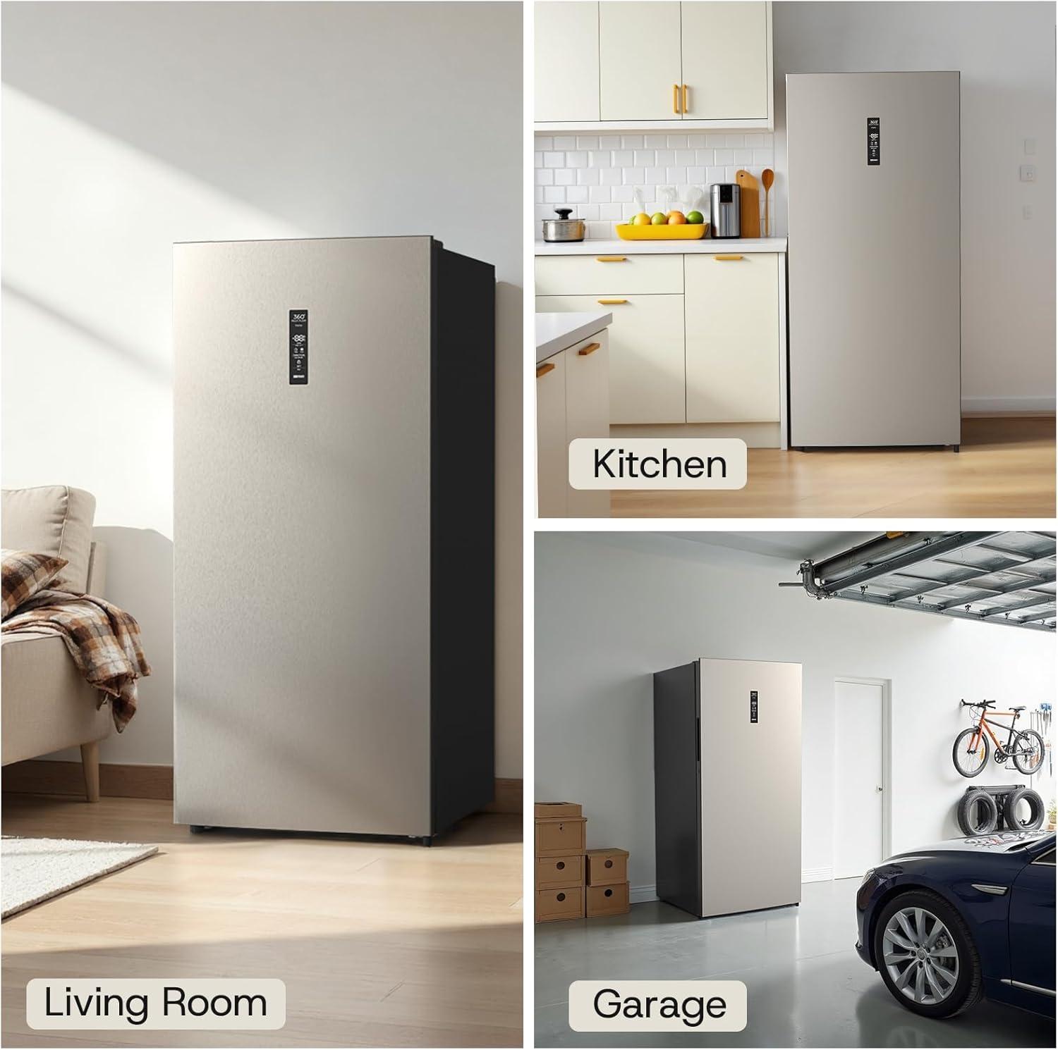 imageUpstreman 140 CuFt Upright Freezer Convertible Freezer Fridge with Smart Electronic Control Frost Free Energy Star Quiet Operation Stand Up Freezer for Homes Office GarageUF14