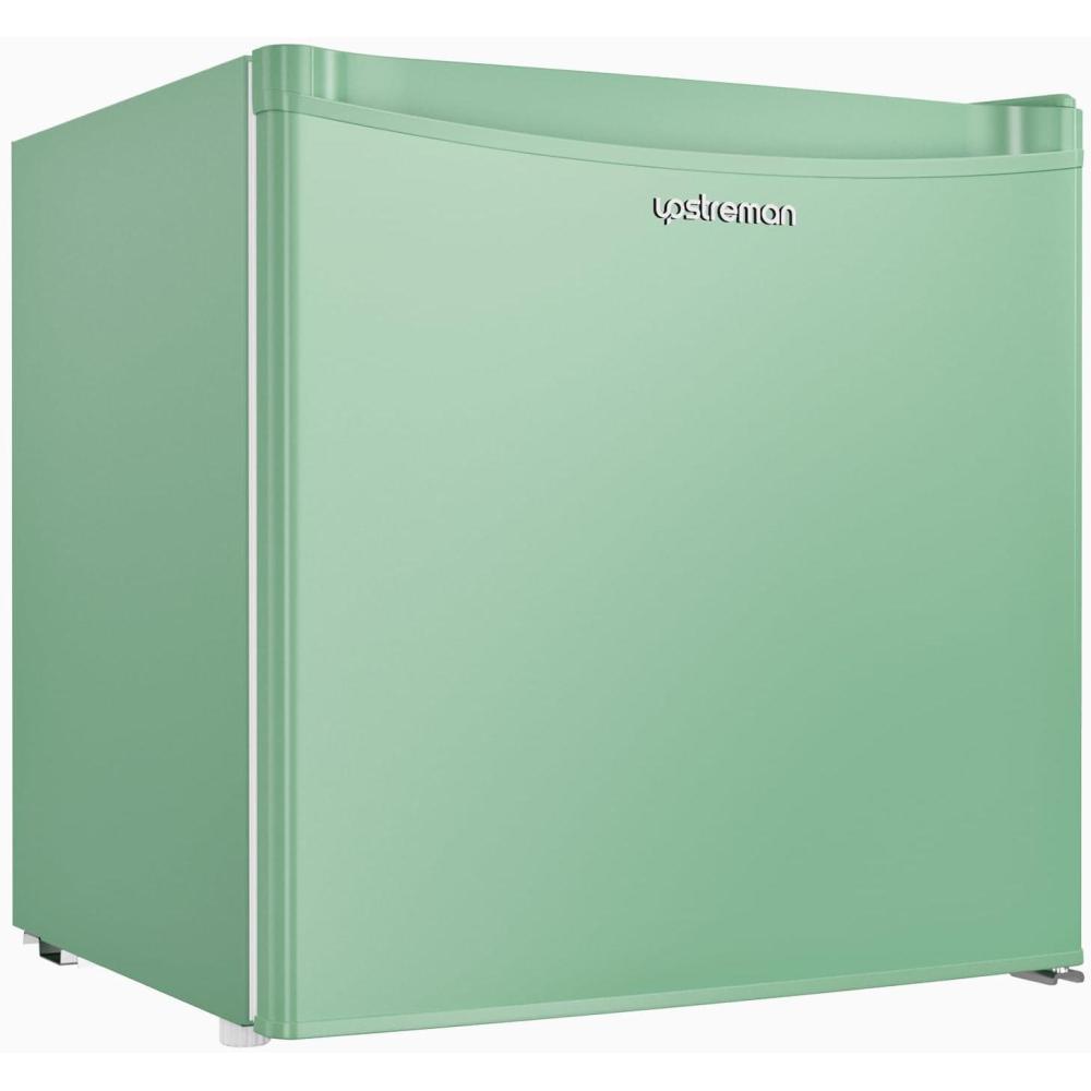 imageUpstreman 17 Cuft Mini Fridge with Freezer Dorm Essentials Adjustable Thermostat Energy Saving Low Noise Single Door Compact Refrigerator for Dorm Office Bedroom BlackFR17Mint Green